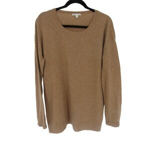Gap‎ Cashmere Pullover Sweater Womens Large Camel Brown Scoop Neck Long Sleeve